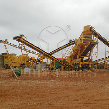 河南南陽時產(chǎn)100方河卵石移動破碎生產(chǎn)線